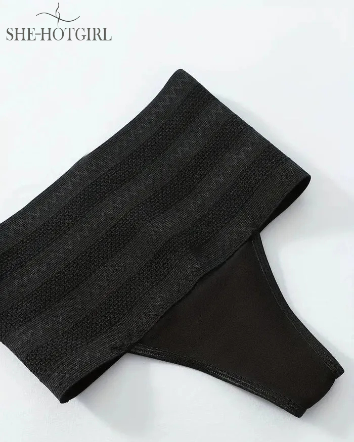 Women's High Waist Shaping Thong Breathable Tummy Control Shapewear Underwear