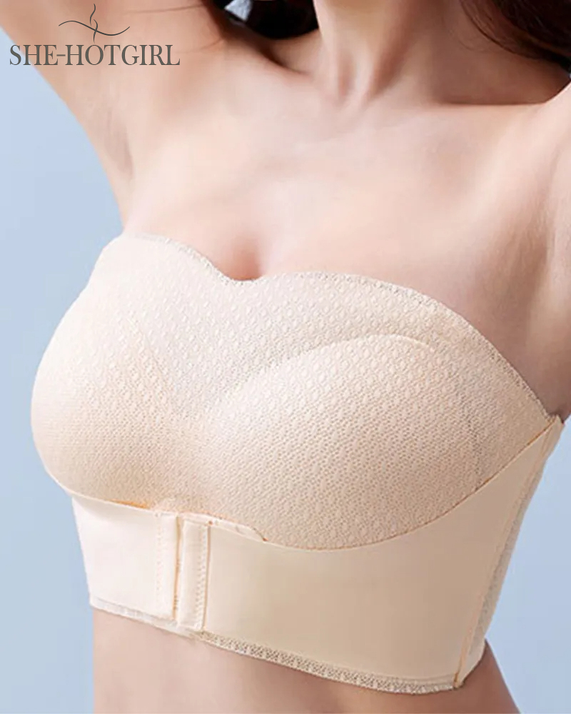 Strapless Backless Invisible Wireless Front Closure Push-up Bra