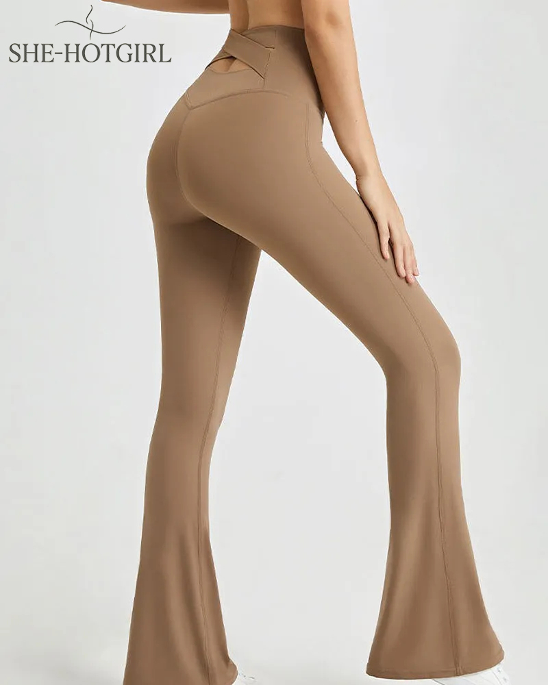 High-elastic slimming flared pants high waist butt lift yoga pants