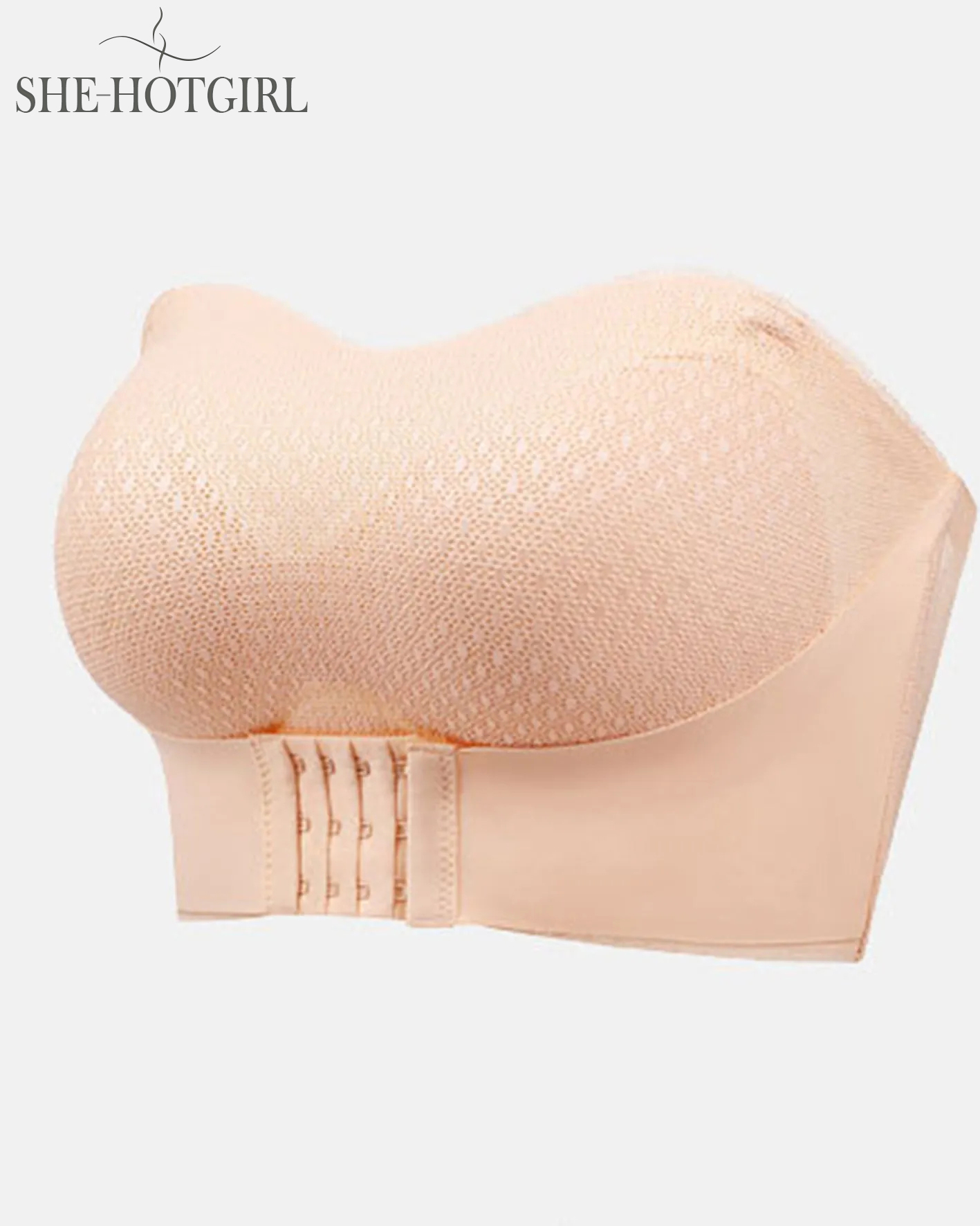 Strapless Backless Invisible Wireless Front Closure Push-up Bra
