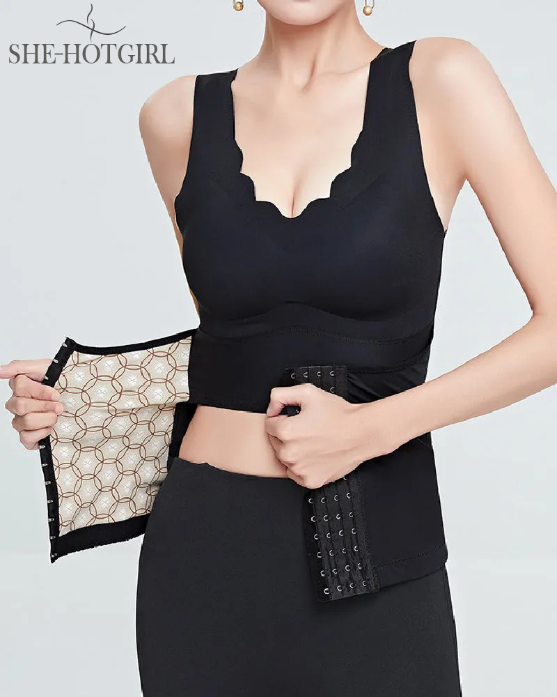 3-in-1 Seamless Tummy Control Corset Shapewear Top Cross Back Support 