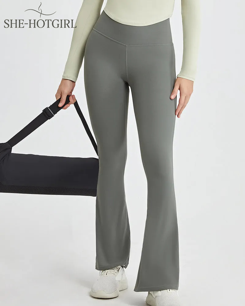 High-elastic slimming flared pants high waist butt lift yoga pants