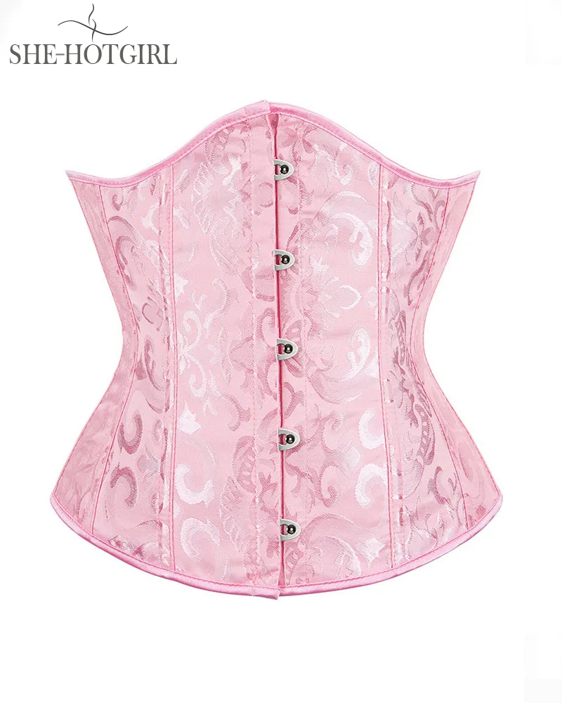 Vintage Lace Up Underbust Corset Tummy Control Lace Up Strapless Plus Size Bustier