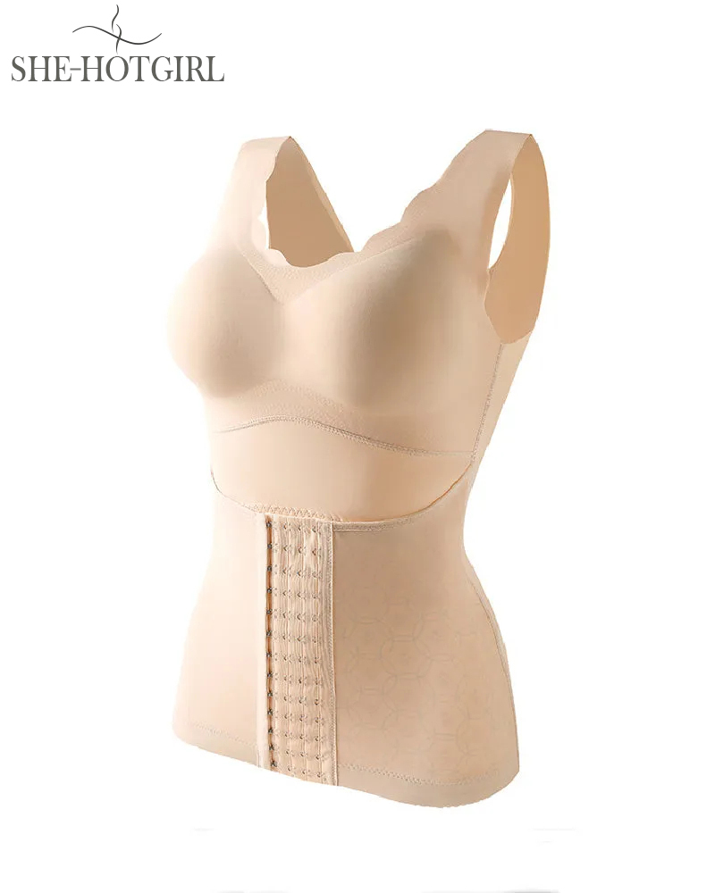 3-in-1 Seamless Tummy Control Corset Shapewear Top Cross Back Support Tank Top