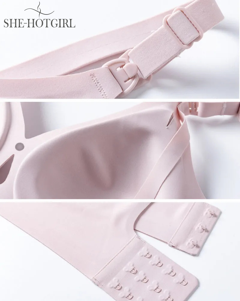 Thin seamless nursing bra with anti-sagging effect in plus size with front closure