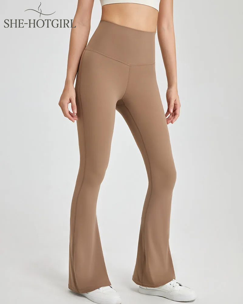 High-elastic slimming flared pants high waist butt lift yoga pants