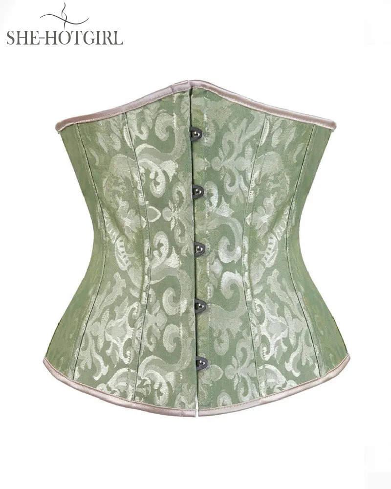 Vintage Lace Up Underbust Corset Tummy Control Lace Up Strapless Plus Size Bustier