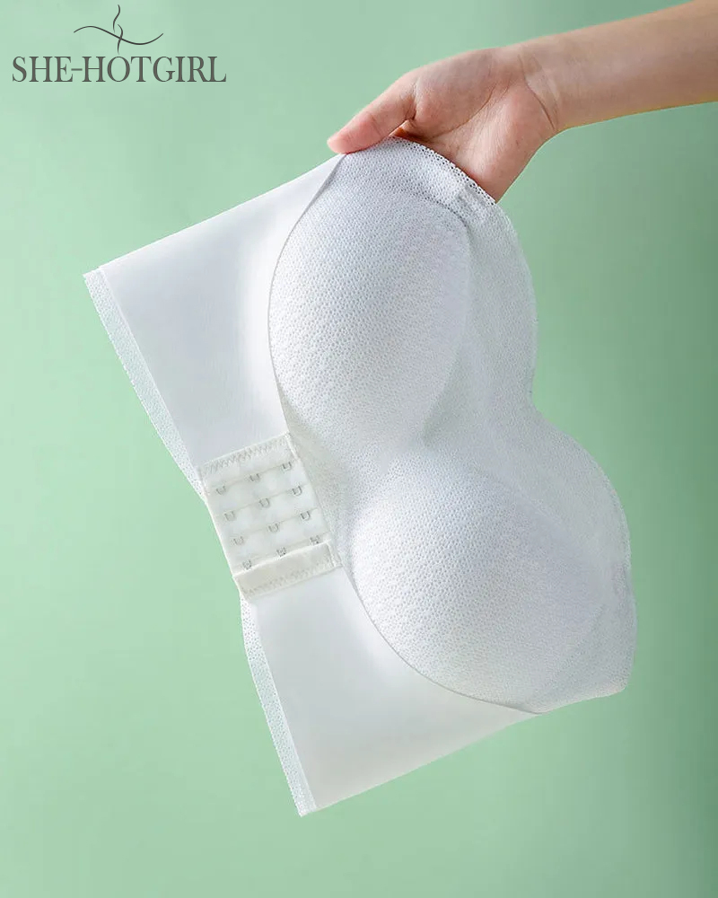 Strapless Backless Invisible Wireless Front Closure Push-up Bra
