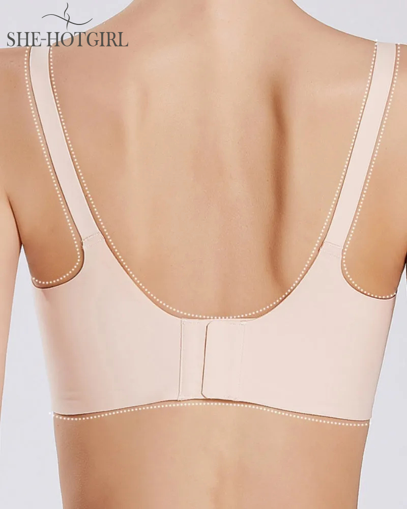 Thin seamless nursing bra with anti-sagging effect in plus size with front closure