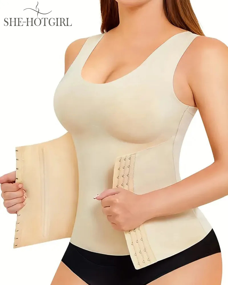 Comfort double compression corset with seamless tummy control and back support