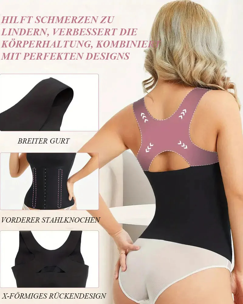 Comfort double compression corset with seamless tummy control and back support