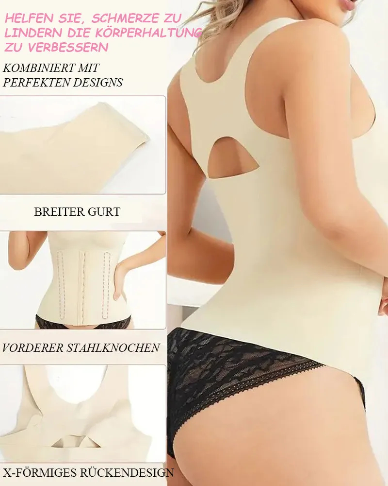 Comfort double compression corset with seamless tummy control and back support