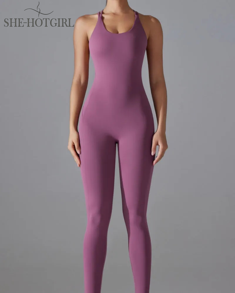 Hip-lifting quick-drying tight cross body fitness overalls