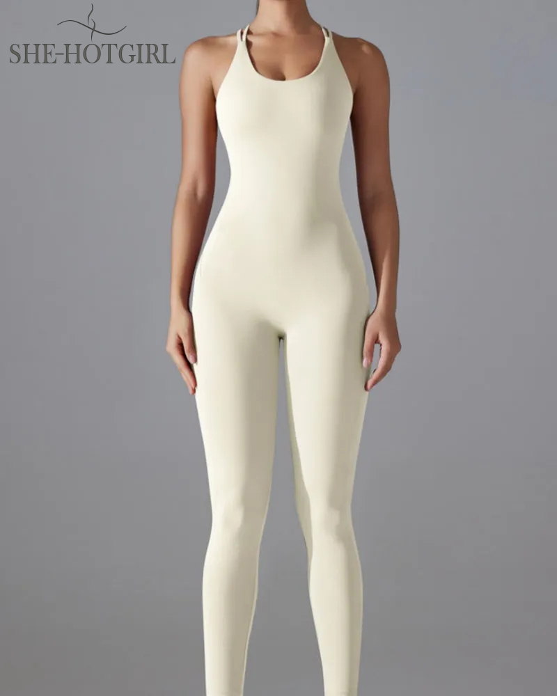 Hip-lifting quick-drying tight cross body fitness overalls