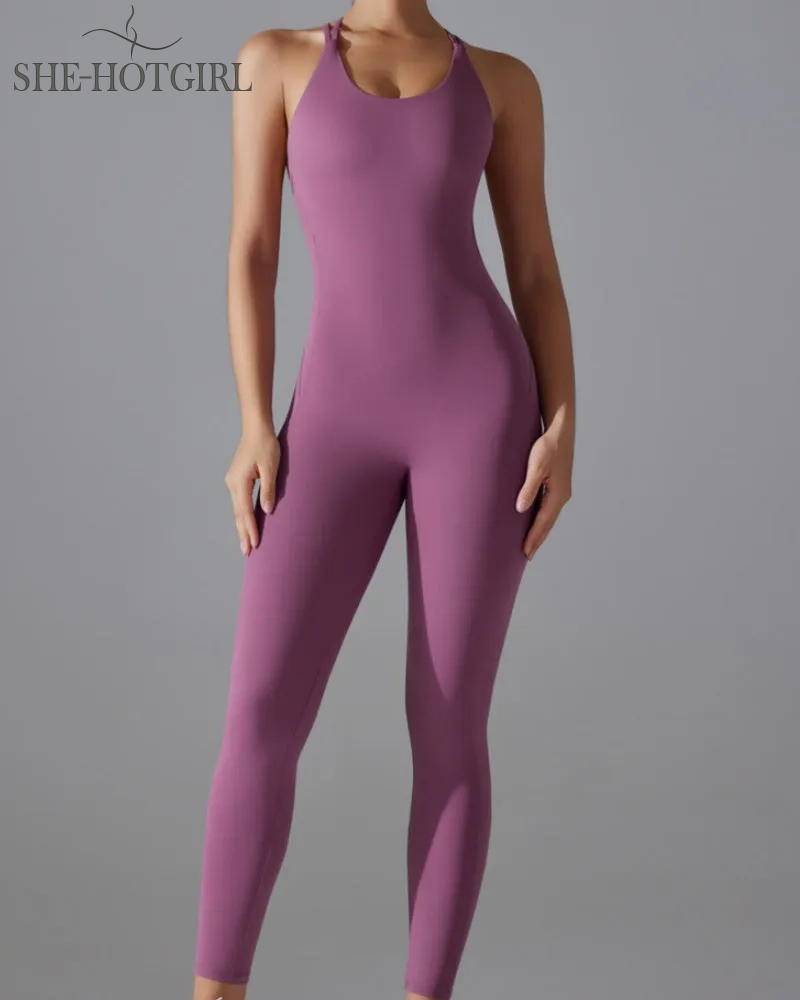 Hip-lifting quick-drying tight cross body fitness overalls