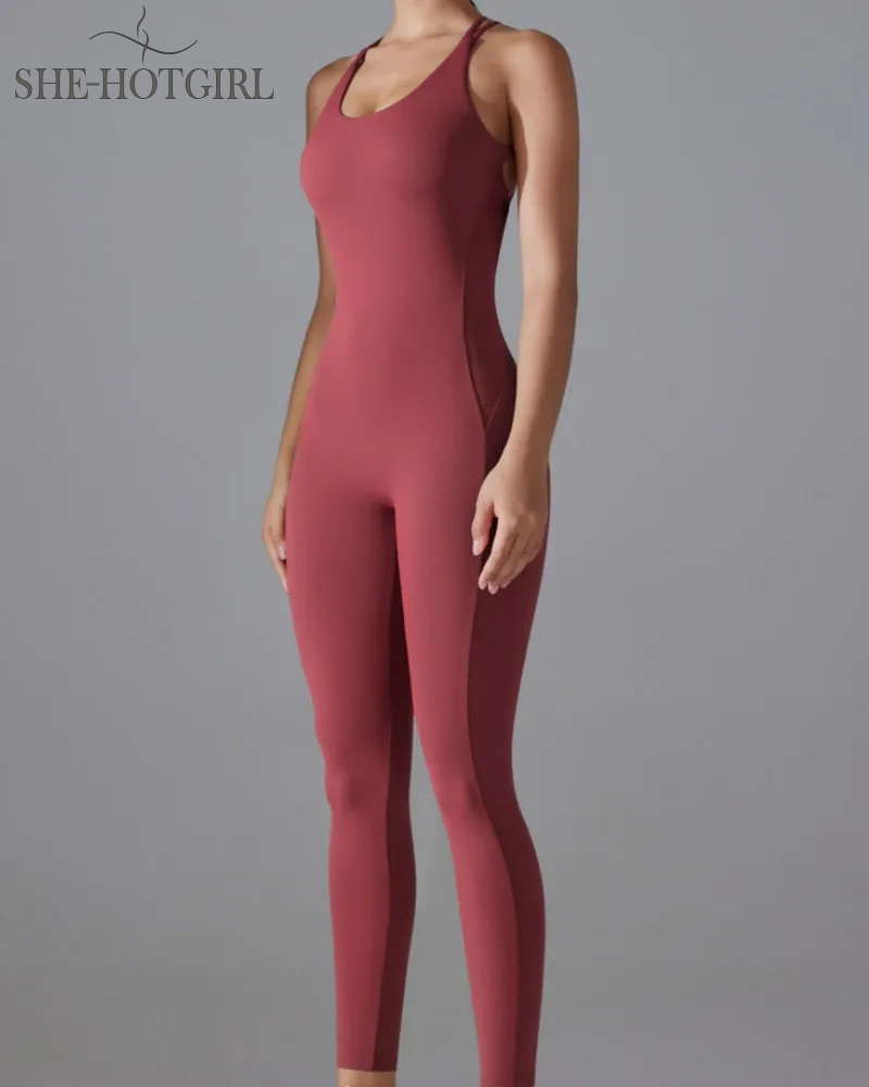 Hip-lifting quick-drying tight cross body fitness overalls