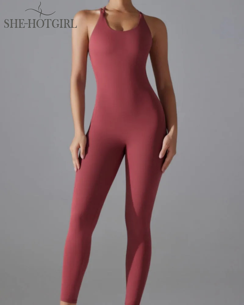 Hip-lifting quick-drying tight cross body fitness overalls