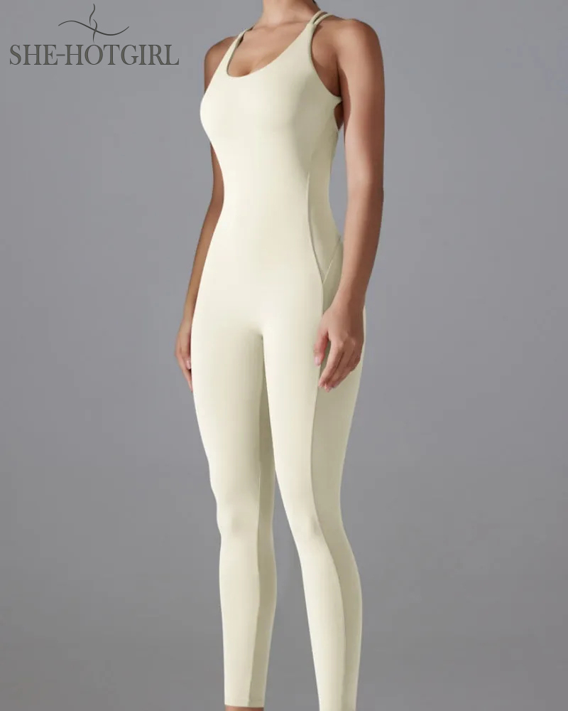 Hip-lifting quick-drying tight cross body fitness overalls