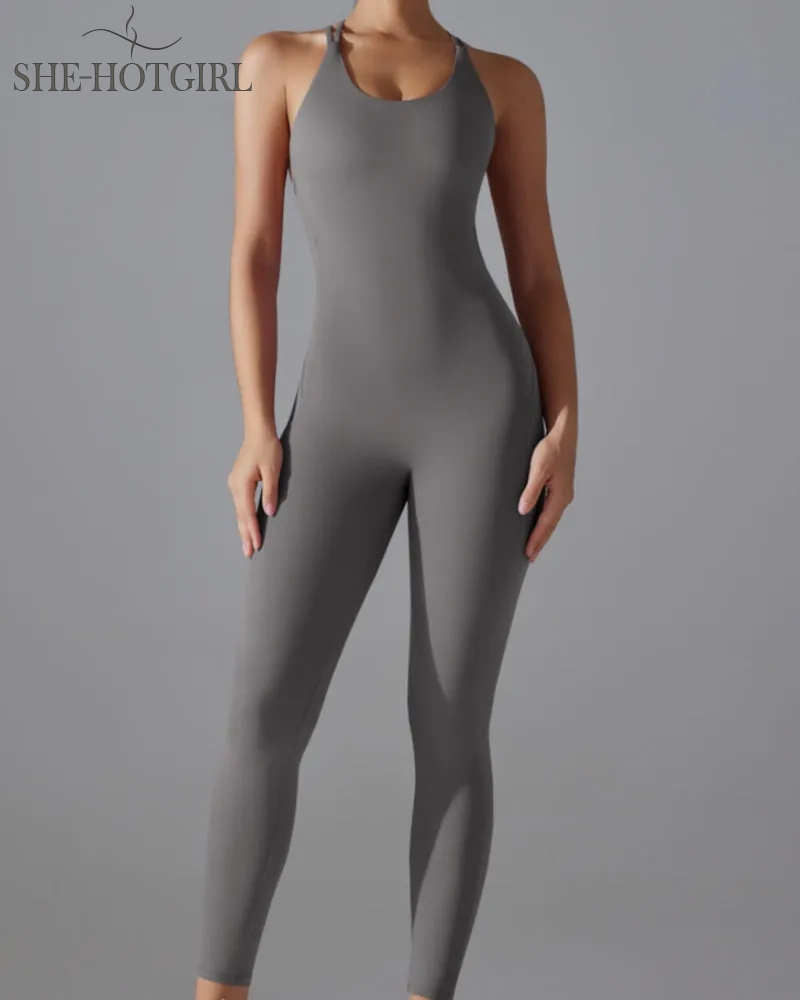 Hip-lifting quick-drying tight cross body fitness overalls