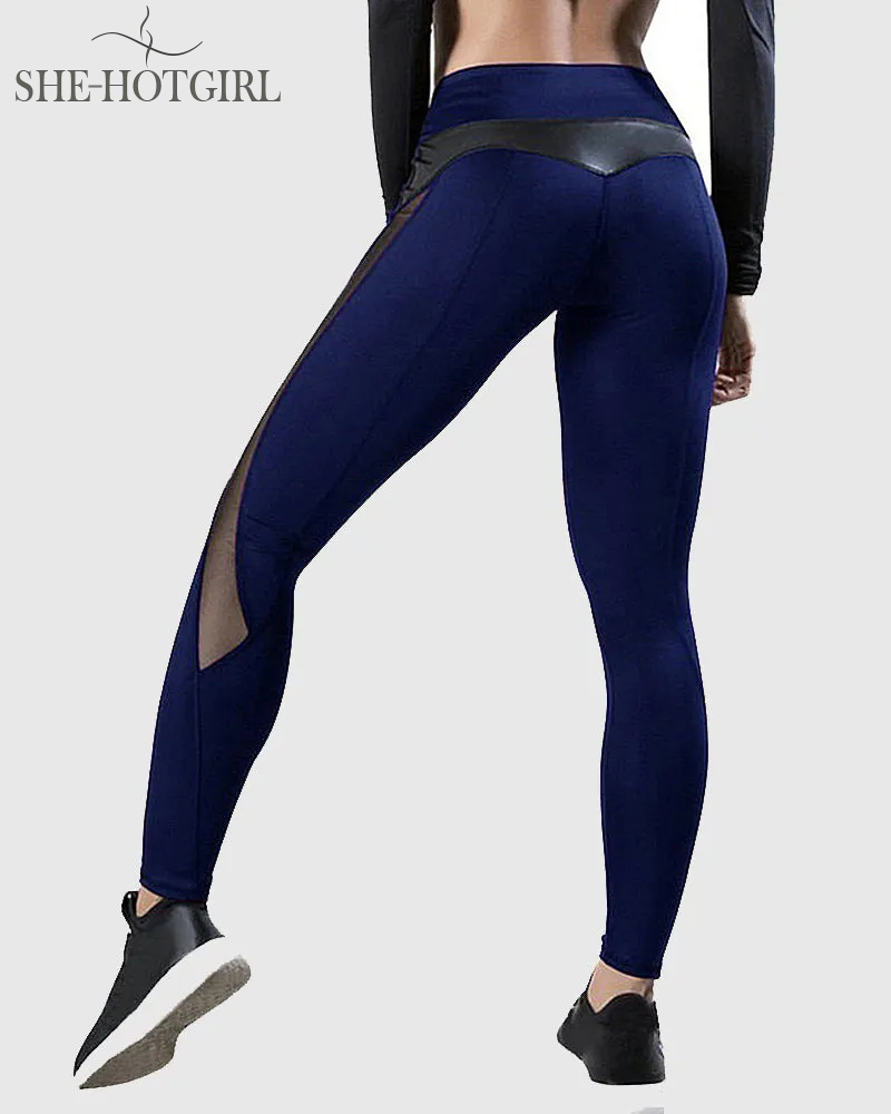 Hip-lifting sports yoga leggings with mesh seams