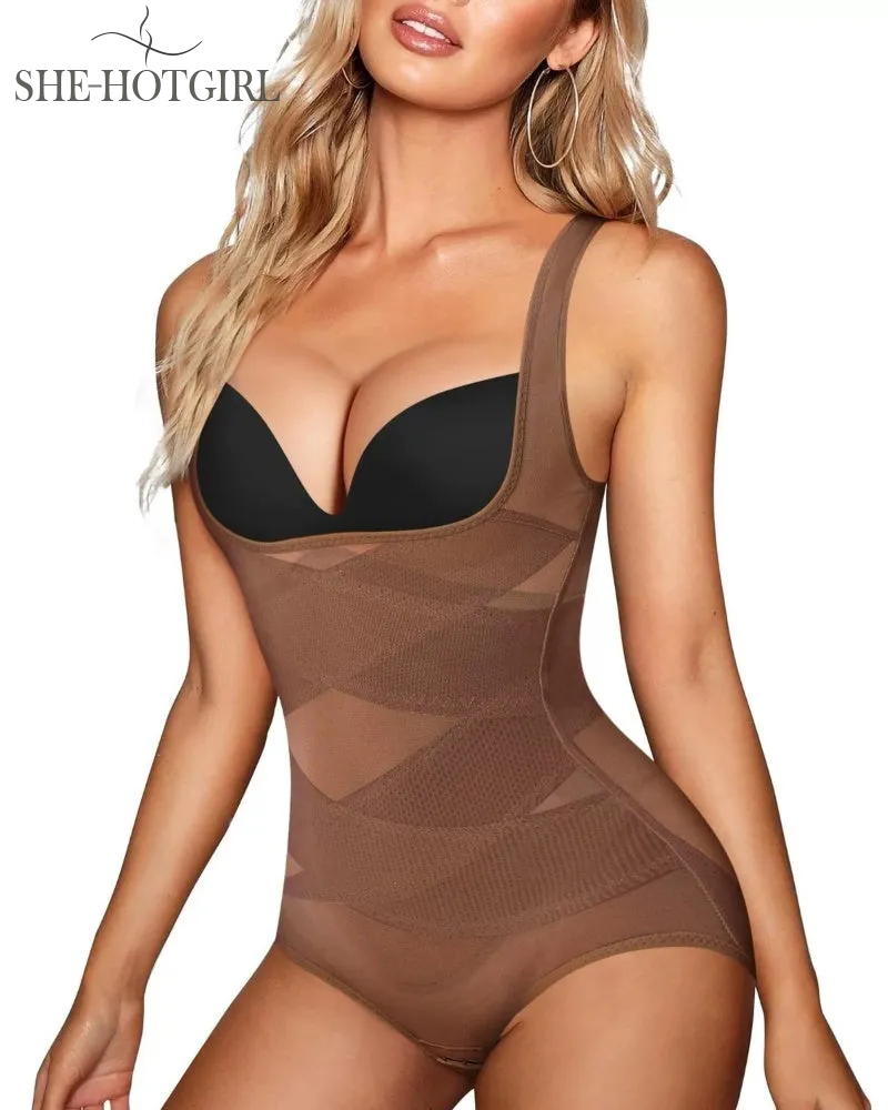 Mesh Seamless Waist Slimmer Corset Butt Shaping Shapewear Bodysuit