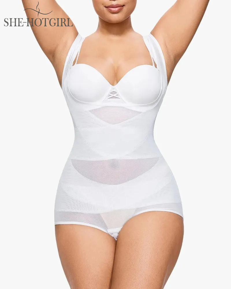 Mesh Seamless Waist Slimmer Corset Butt Shaping Shapewear Bodysuit