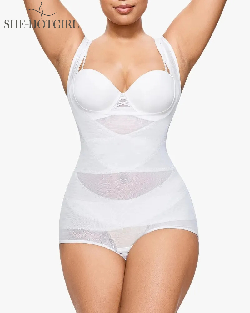 Mesh Seamless Waist Slimmer Corset Butt Shaping Shapewear Bodysuit