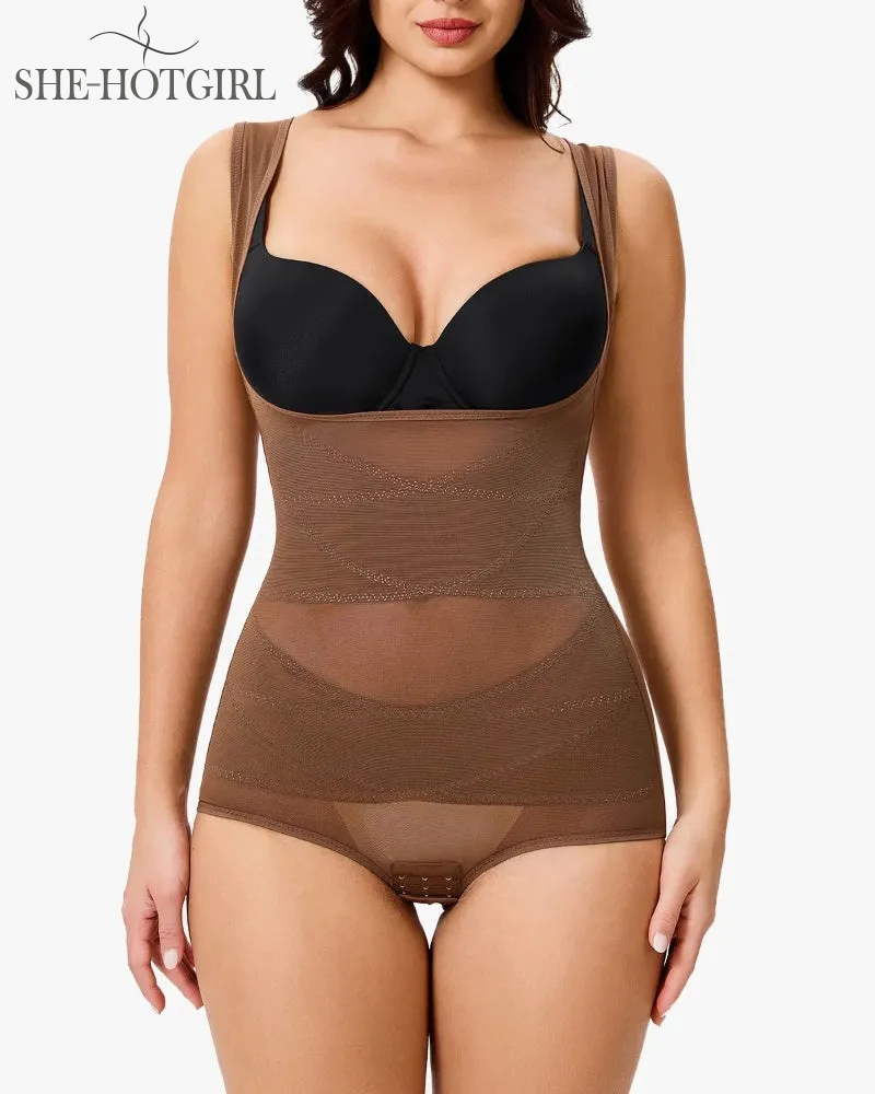 Mesh Seamless Waist Slimmer Corset Butt Shaping Shapewear Bodysuit