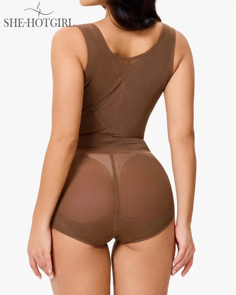 Mesh Seamless Waist Slimmer Corset Butt Shaping Shapewear Bodysuit