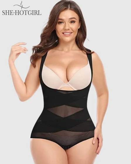 Mesh Seamless Waist Slimmer Corset Butt Shaping Shapewear Bodysuit