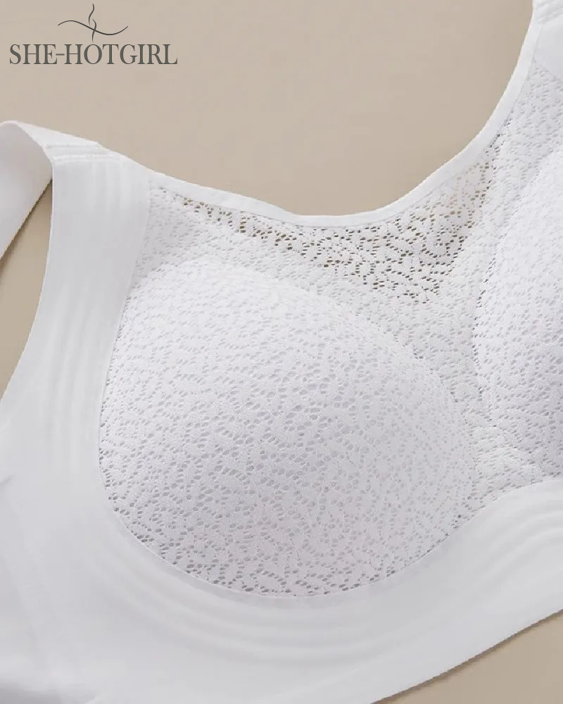 Minimizer Lace Bra Without Underwire Anti-Sag Thin Breathable Plus Size Underwear