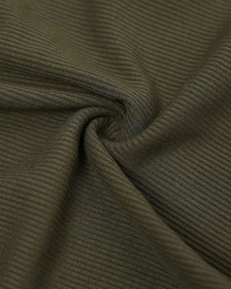 Ribbed round neck vest with chest padding Padded Tops