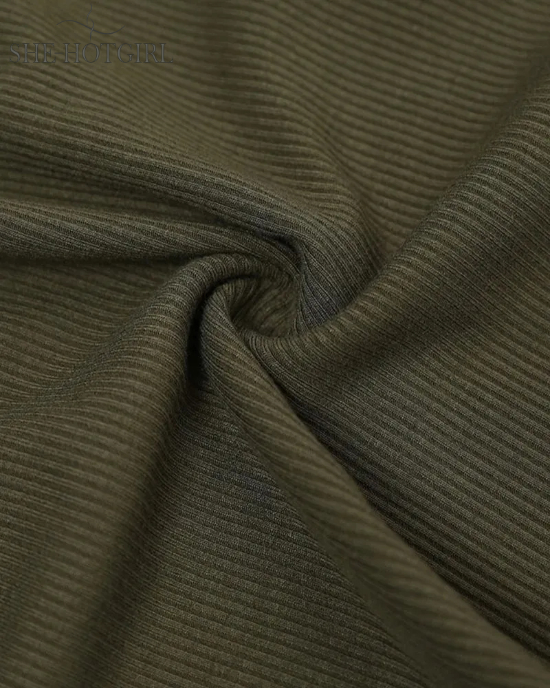 Ribbed round neck vest with chest padding Padded Tops