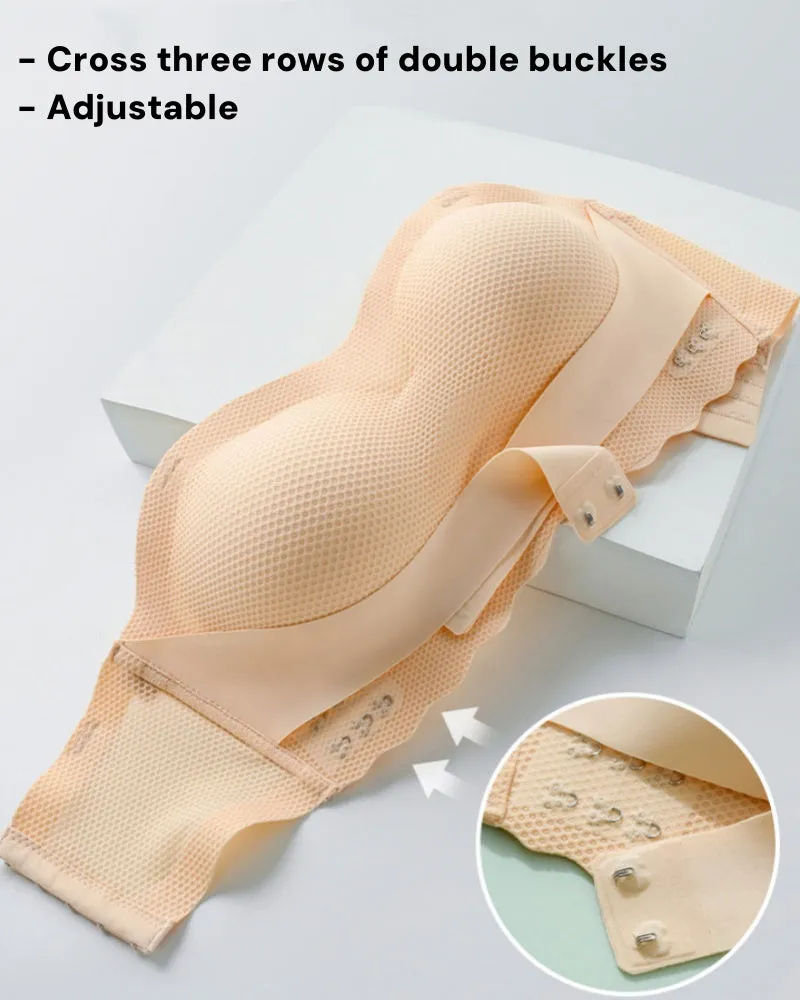 Seamless Breathable Bandeau Bra Plus Size Strapless Non-Slip Bra