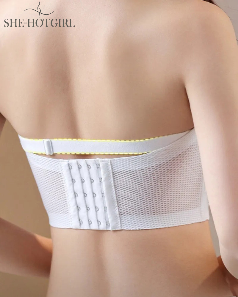 Seamless Breathable Bandeau Bra Plus Size Strapless Non-Slip Bra