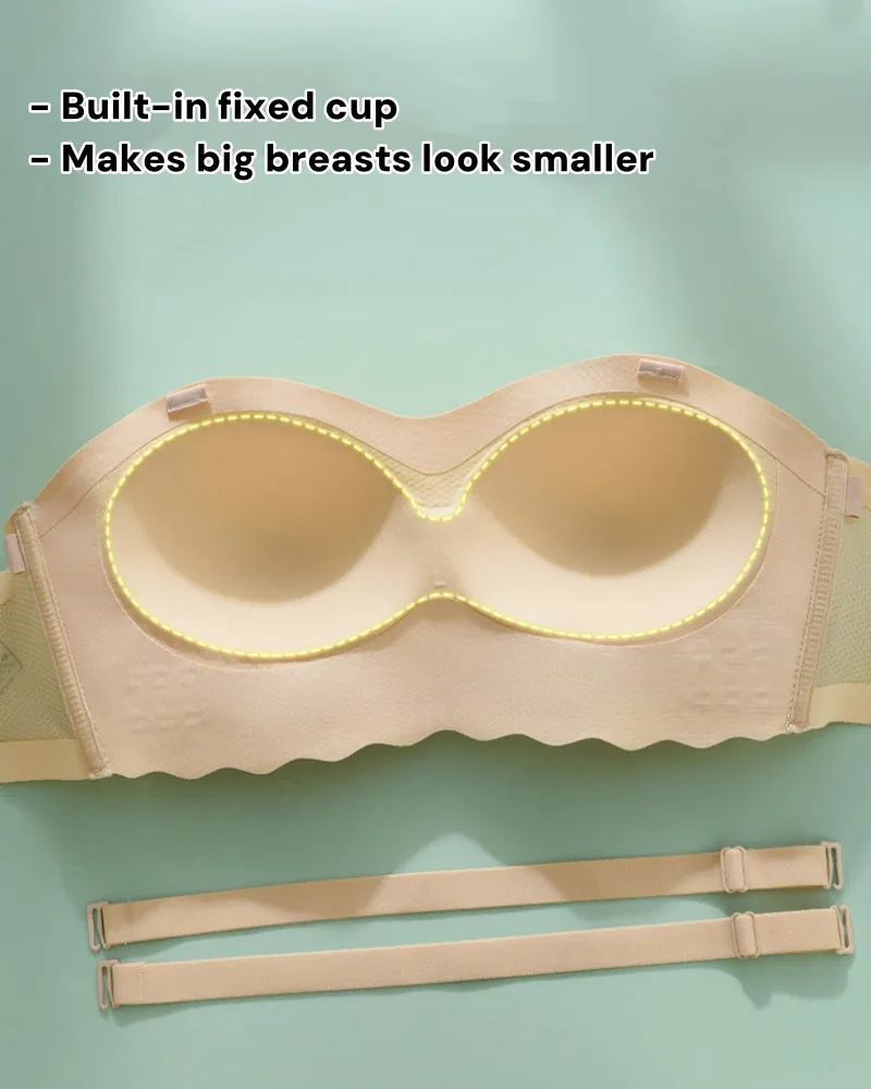 Seamless Breathable Bandeau Bra Plus Size Strapless Non-Slip Bra