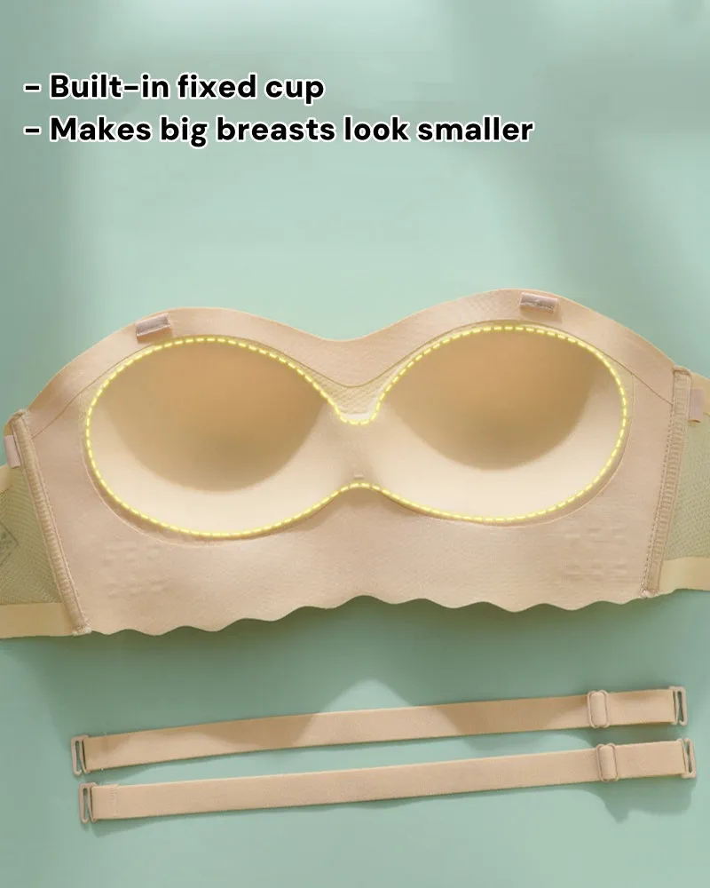 Seamless Breathable Bandeau Bra Plus Size Strapless Non-Slip Bra