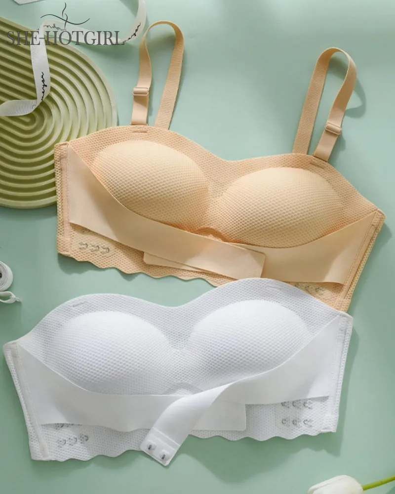 Seamless Breathable Bandeau Bra Plus Size Strapless Non-Slip Bra