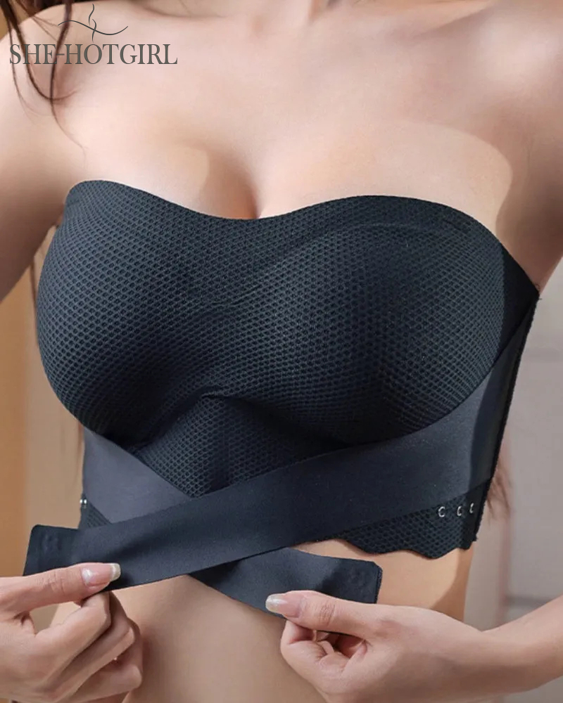 Seamless Breathable Bandeau Bra Plus Size Strapless Non-Slip Bra