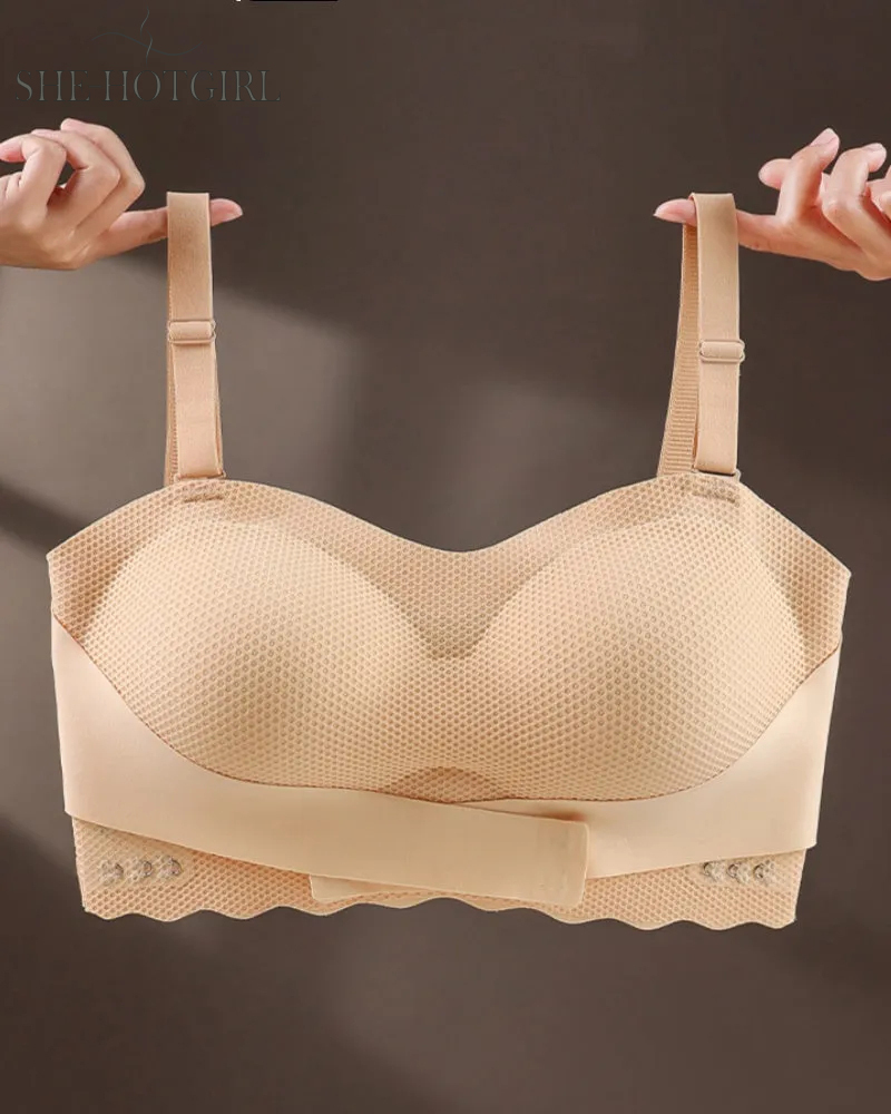 Seamless Breathable Bandeau Bra Plus Size Strapless Non-Slip Bra