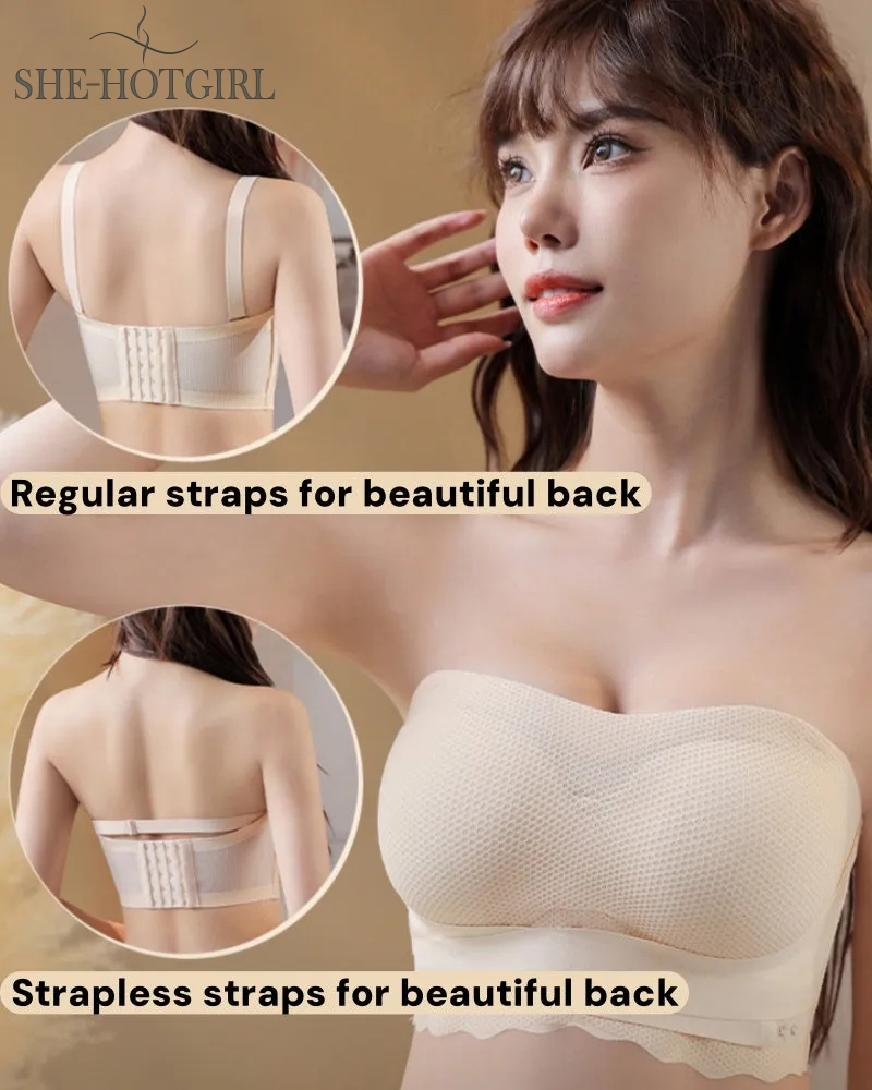 Seamless Breathable Bandeau Bra Plus Size Strapless Non-Slip Bra
