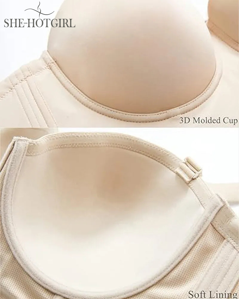 Seamless Multiway Low Back Non-Slip Push Up Full Coverage Bra