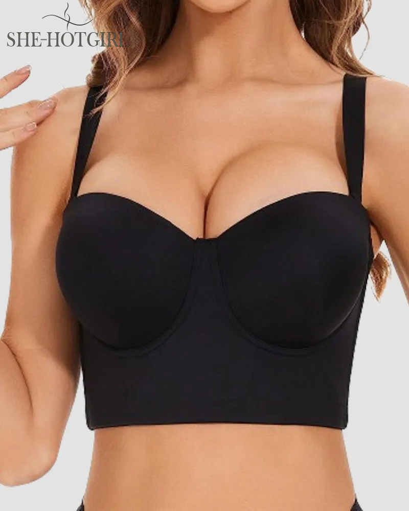 Seamless Multiway Low Back Non-Slip Push Up Full Coverage Bra