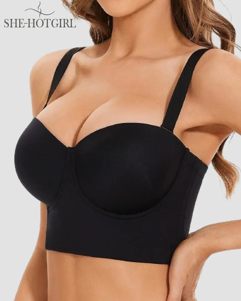 Seamless Multiway Low Back Non-Slip Push Up Full Coverage Bra