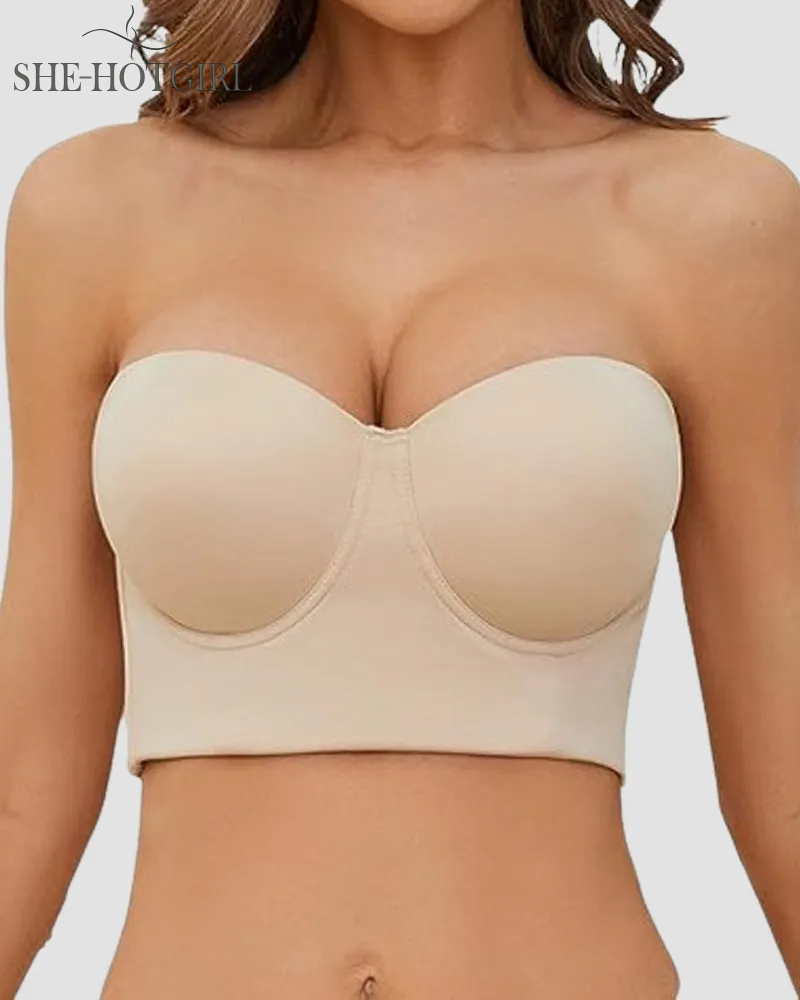 Seamless Multiway Low Back Non-Slip Push Up Full Coverage Bra