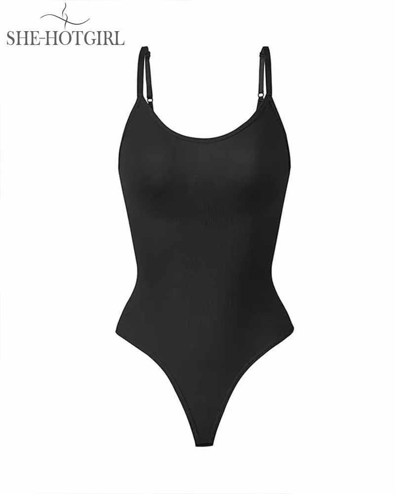 Seamless Tummy Control Round Neck Thong Tank Top Body Shaper Bodysuits