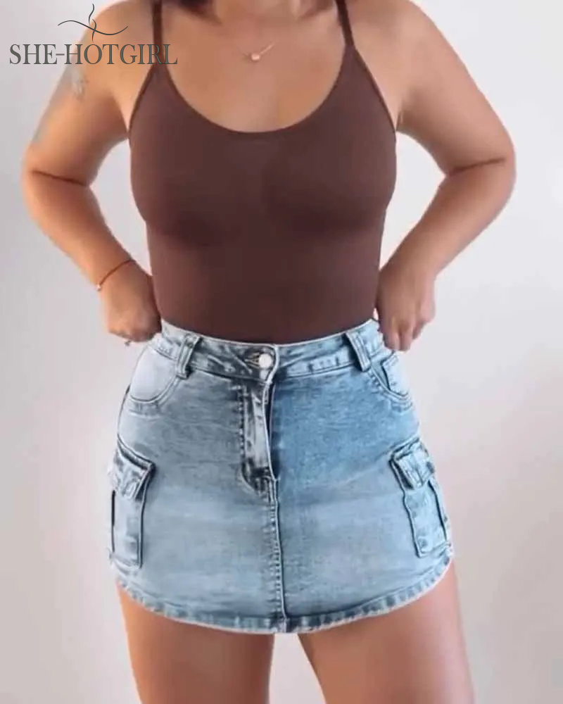 Seamless Tummy Control Round Neck Thong Tank Top Body Shaper Bodysuits