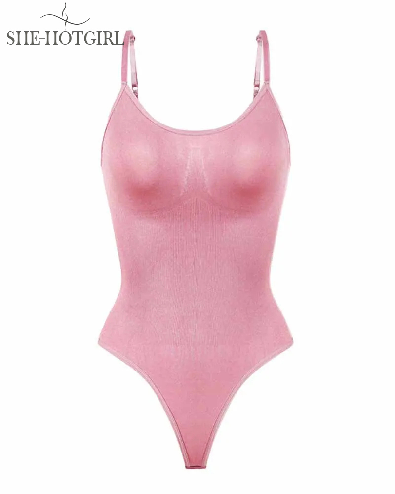 Seamless Tummy Control Round Neck Thong Tank Top Body Shaper Bodysuits