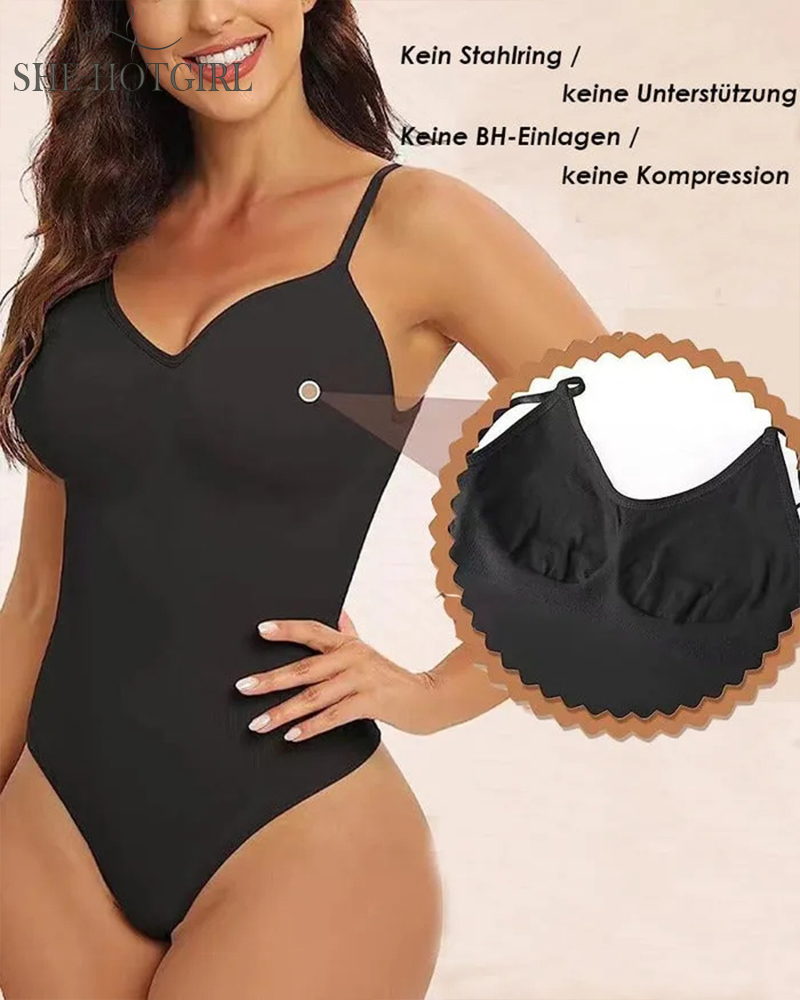 Seamless Tummy Control Round Neck Thong Tank Top Body Shaper Bodysuits