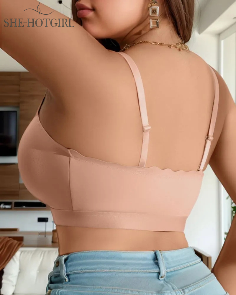 Seamless front-closure bra with crossed straps in plus size